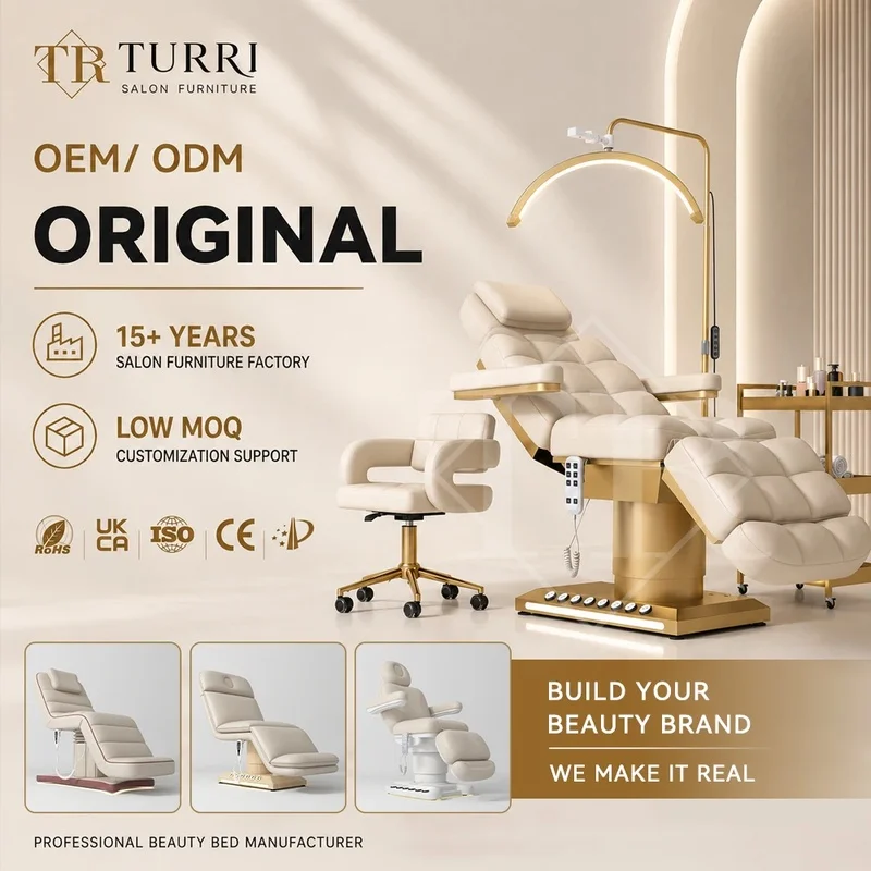 Turri Modern Esthetician Facial Treatment Electric Aesthetic Chair Cosmetic Table Beauty Bed for Skin Clinic