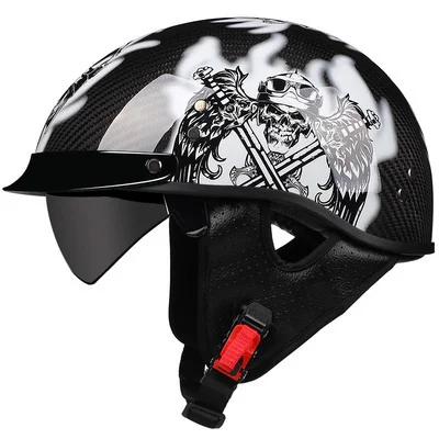 

DOT approved Chopper Biker For Adults Motocross Helmets New Japanese Style Retro Motorbike Helm carbonfiber Motorcycle Helmet