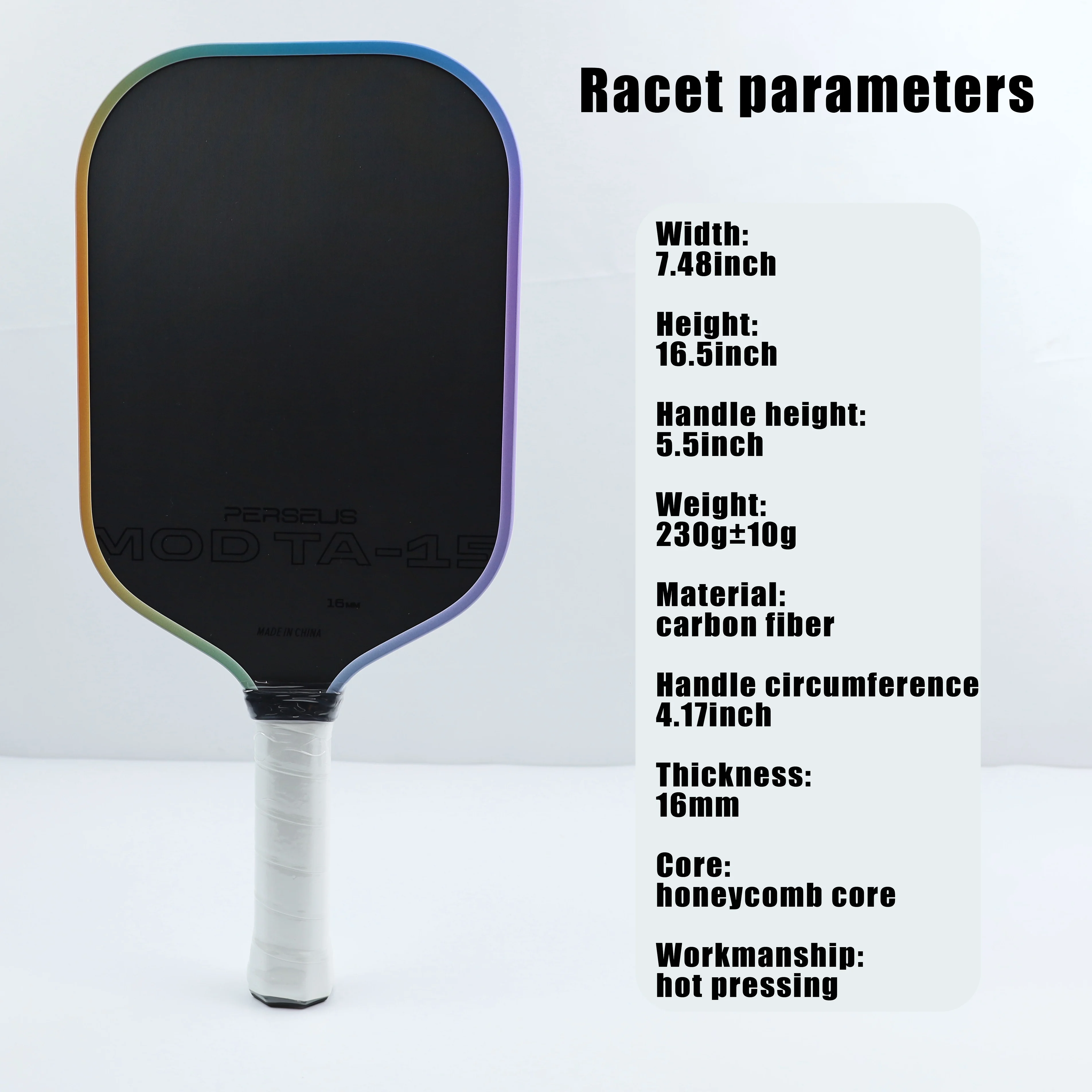 

Chroma Color MOD TA-15 Perseus 16 мм 14 мм GEN3 Пропульсия EVA Core Pickleball Paddle Toray Углеродное волокно