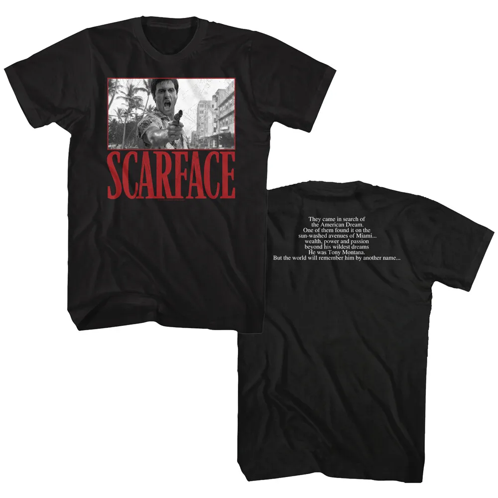 VINTAGE SCARFACE Print National Fashion Loose Small Neckline Casual Short Sleeve T-shirt High Quality Luxury Brand Summer Tops