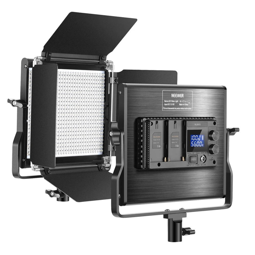 Neewer Upgraded 660 LED Video Light Dimmable Bi-Color LED Panel with LCD Screen for Studio YouTube Video Shooting and