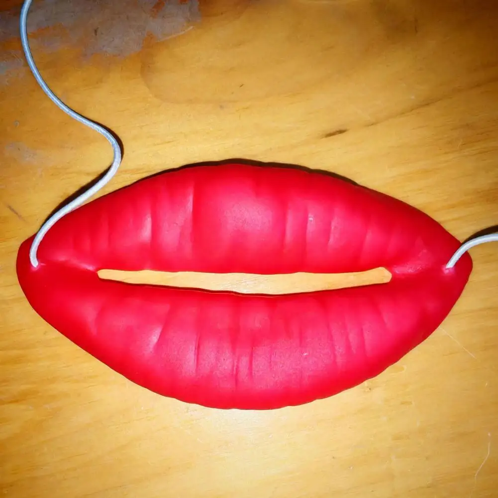 Photo Booth Props Halloween Costume Accessory Funny Lip Face Masque Big Sausage Mouth Cosplay Prop Novelty Prank for Halloween
