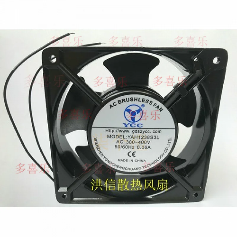 

ZMZM 1 PCS for YCC AC Fan YAH1238S3L AC380~400V 0.06A 12038 2 Wire Cooling Fan