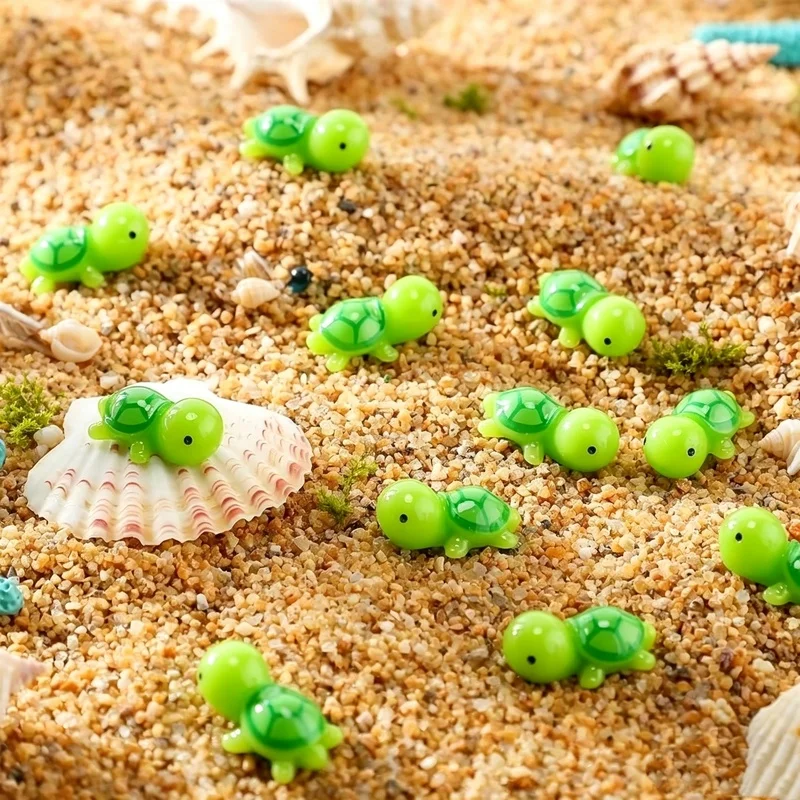 50pcs Adorable Mini Resin Turtle Miniature Cute Fairy Garden Ornament Micro Landscape Turtles Home Plants DIY Craft Decoration