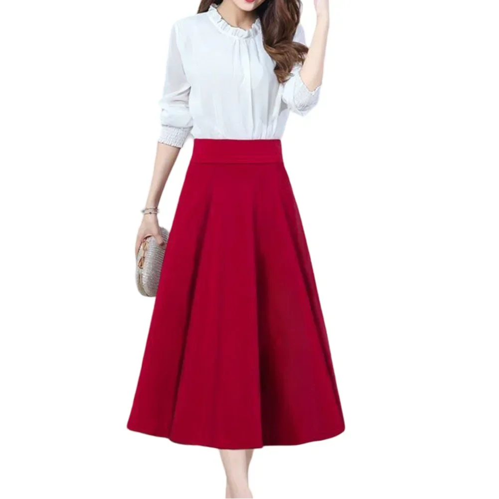 

Повседневная прогулка Повседневная активность Черная модная юбка Новый стиль Юбка Длинная повседневная юбка Новый стиль Полиэфирная ткань