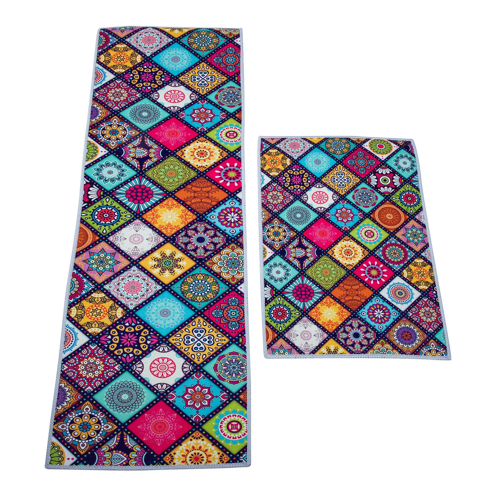 

2pcs Nordic Vintage Doormat 3D Print Anti-Skid Floor Mat For Indoor Entryway Living Room Kitchen Bedroom Home Hotel Morocco