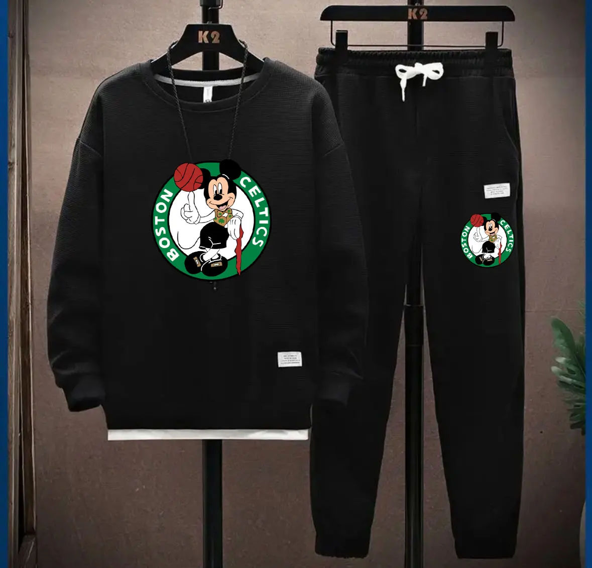 أحدث العلامات التجارية الأكثر مبيعًا لعام 2025 عبر الحدود مطبوعة للربيع والخريف طقم هوديي رياضي للسيدات طقم ديزني ميكي للجنسين #4