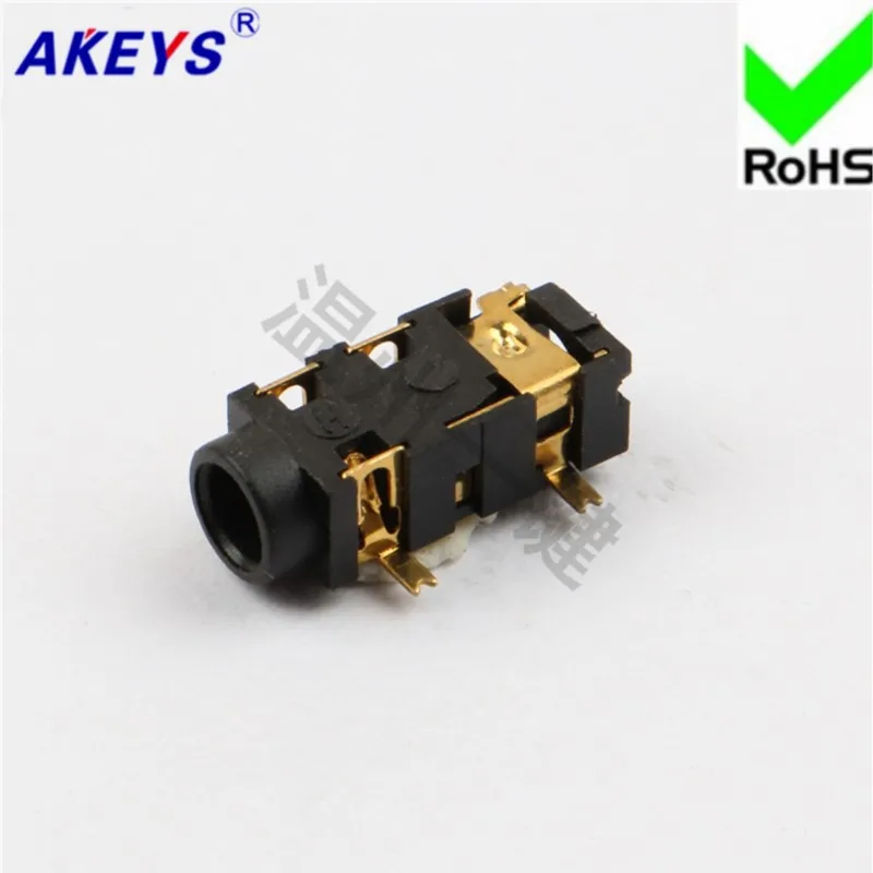 10  PCS PJ-327A gold-plated 3.5 headphone socket 5-foot patch 2 power socket base with fixed point fixed foot