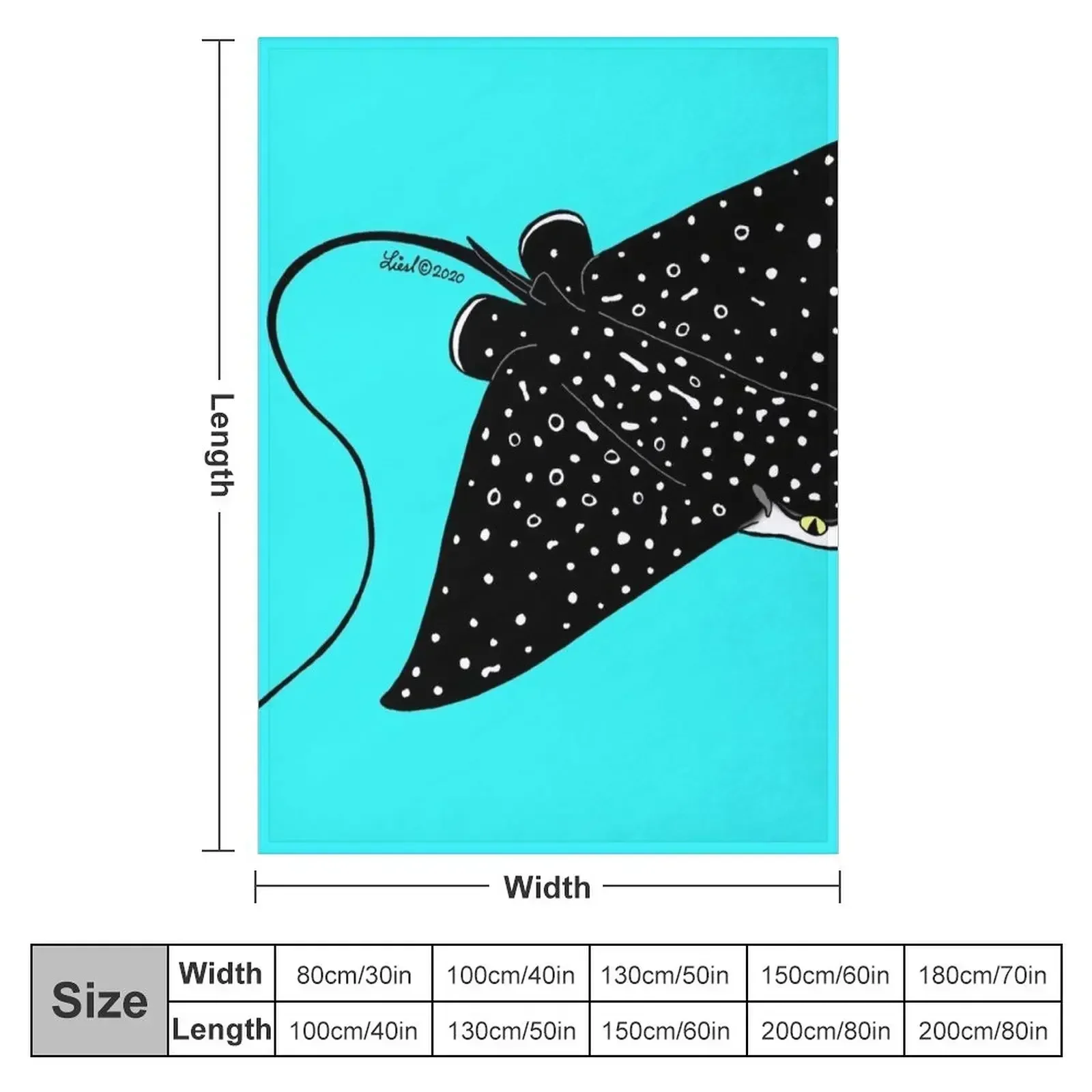 Spotted Eagle Ray Pup Throw Blanket Thins Stuffeds For Sofa Thin Blankets For Bed Blankets