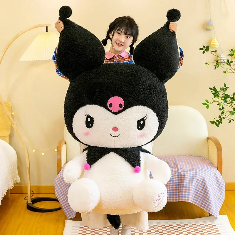 120CM Super Big Size Sanrio Cartoon Anime Kuromi Plush Bolster Plushies Decoration Children Plush Pillow Stuffed Holiday Gift