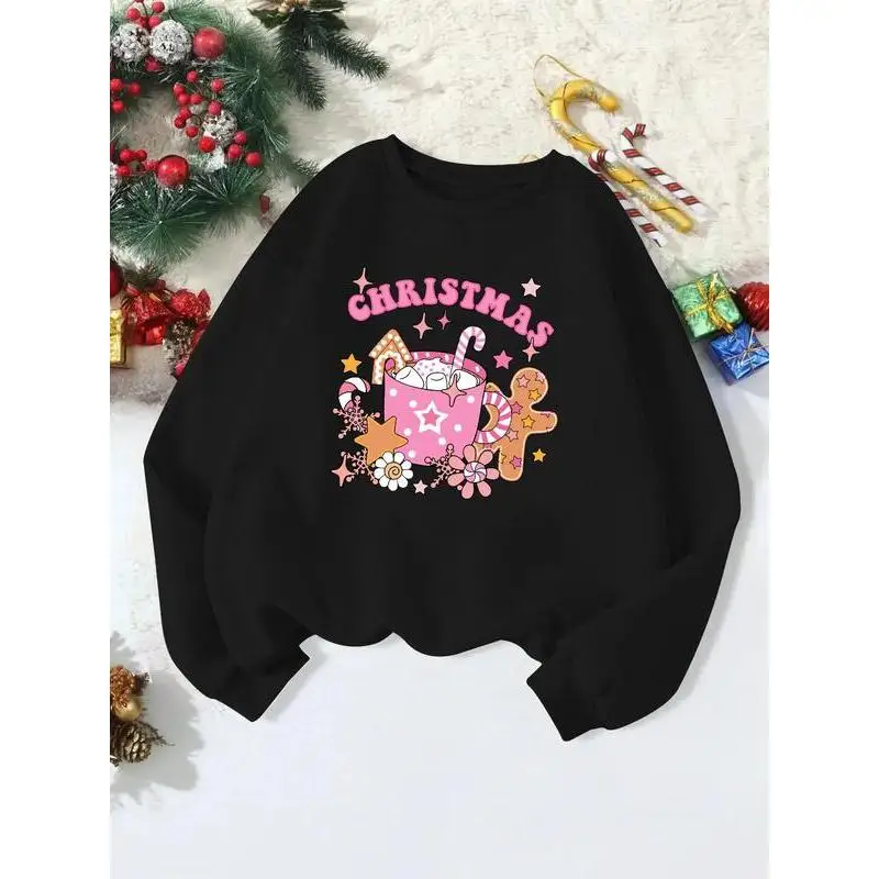 

Retro Christmas Sweatshirt, Cute Gingerbread Man Graphic Top, Women's Cropped Holiday Pullover, Festive Gift for Her