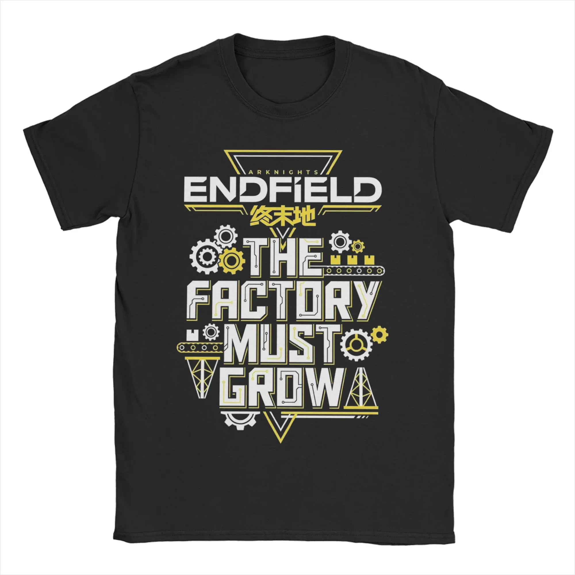 Arknights Endfield The Factory Must Grow Meme Factory Expansion T-Shirts Men Cotton Tee Shirt Round Neck T Shirt Summer Tops