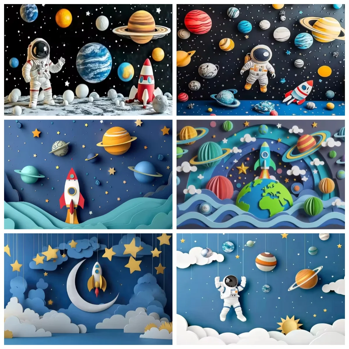 

Outer Space Theme Background Banner Kid Birthday Party Decoration Universe Galaxy Nebula Sky Photography Backdrop Supplies Prop