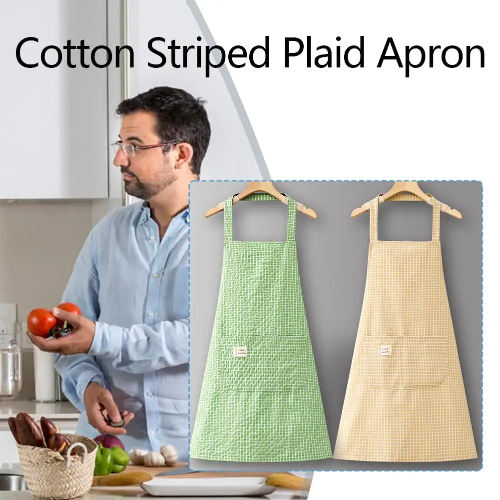 

Pure Cotton Apron Adult Cute Kitchen Cooking Anti-oil Stains For Work Portable Comfortable Convenient Work Clothes K7T1