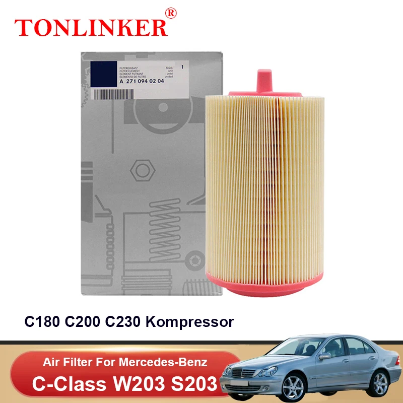 

TONLINKER Engine Air Filter A2710940204 For Mercedes Benz C Class W203 S203 2000-2007 C180 C200 C230 Kompressor Car Accessories