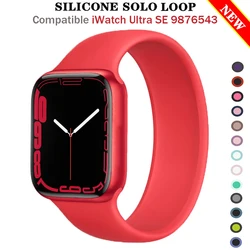 Solo Loop do paska Apple Watch 44mm 40mm 38mm 42mm 45mm 41mm 49mm Elastyczna bransoletka correa iWatch series 9/8/7/6/5/4/3/SE Pasek