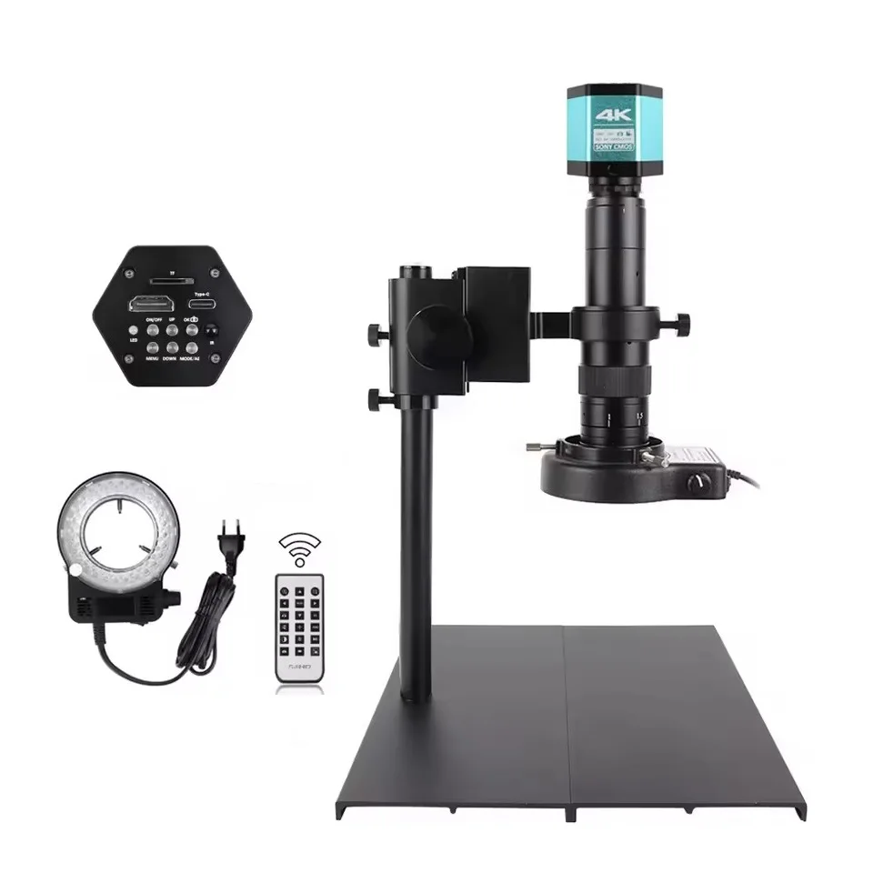 4K Full HD Industrial Video Digital Camera 180X Lens Microscope For Static & Dynamic Image For PCB Welding & Phone Repair