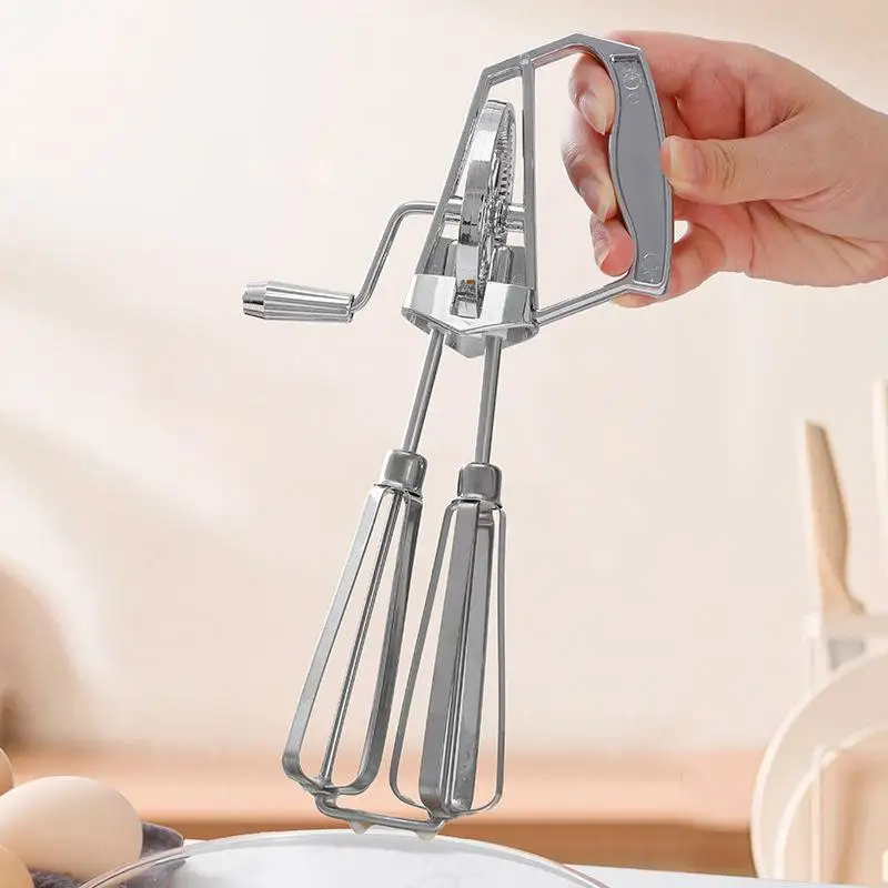 1PC Stainless Steel Hand Crank Egg Beater Mixer Portable Multifunctional Manual Whisk Frother Baking Kitchen Tool Accessories