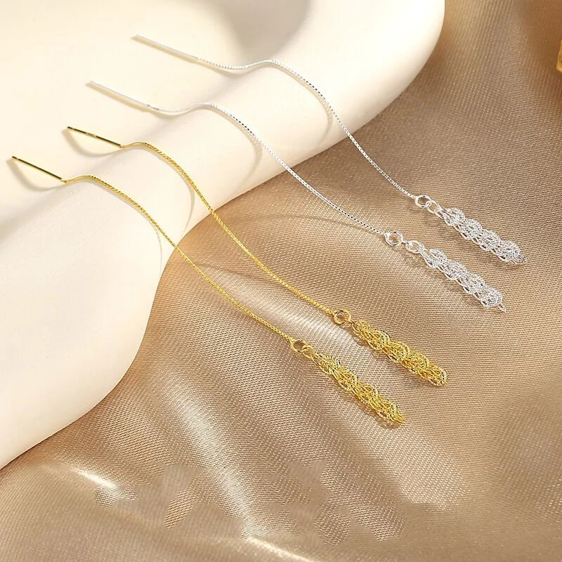 Fashion Charm Earrings For Women Peacock Tail Long Tassel Drop Earring Femme Wedding Jewelry Accessories Gifts