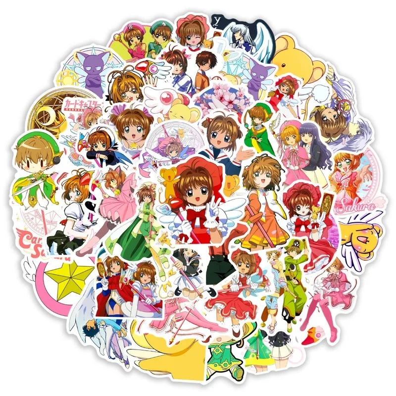 50pcs Comic Cartoon CardCaptor Sakura Sticker Suitcase Water Cup Car Stationery Refrigerator Mobile Phone Decoration Sticker