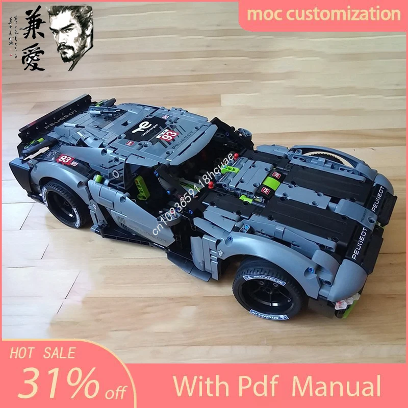 1701PCS Technical Racing PEUGEOT GT Version Moc-42156 Supercar Model Building Blocks Vehicle Bricks Toys Kids Adult Gifts