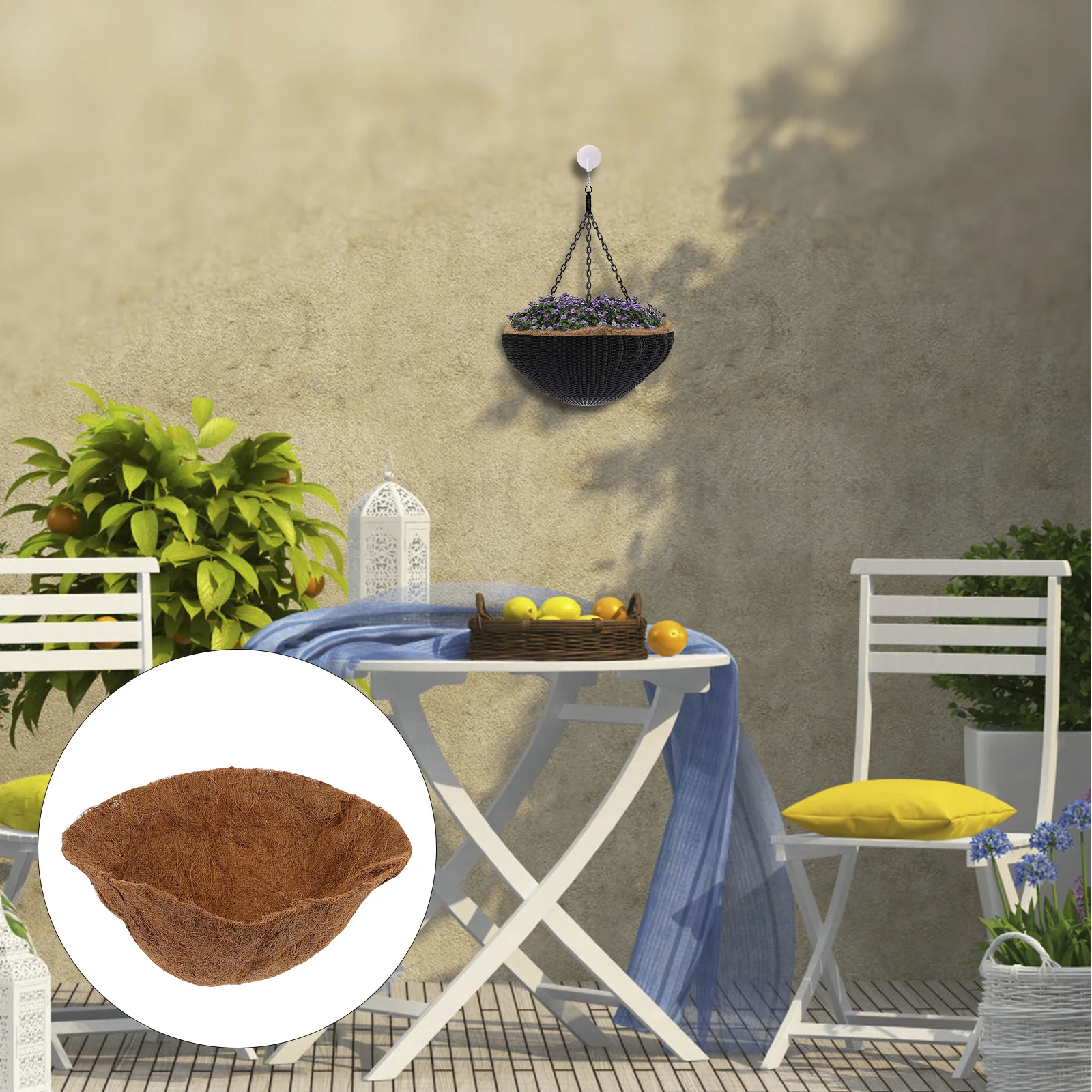 Base de Látex Natural Flexible de 40 cm para Macetas, Protector de Raíces Hidrófugo, Revestimiento de Fibra de Coco para Macetas