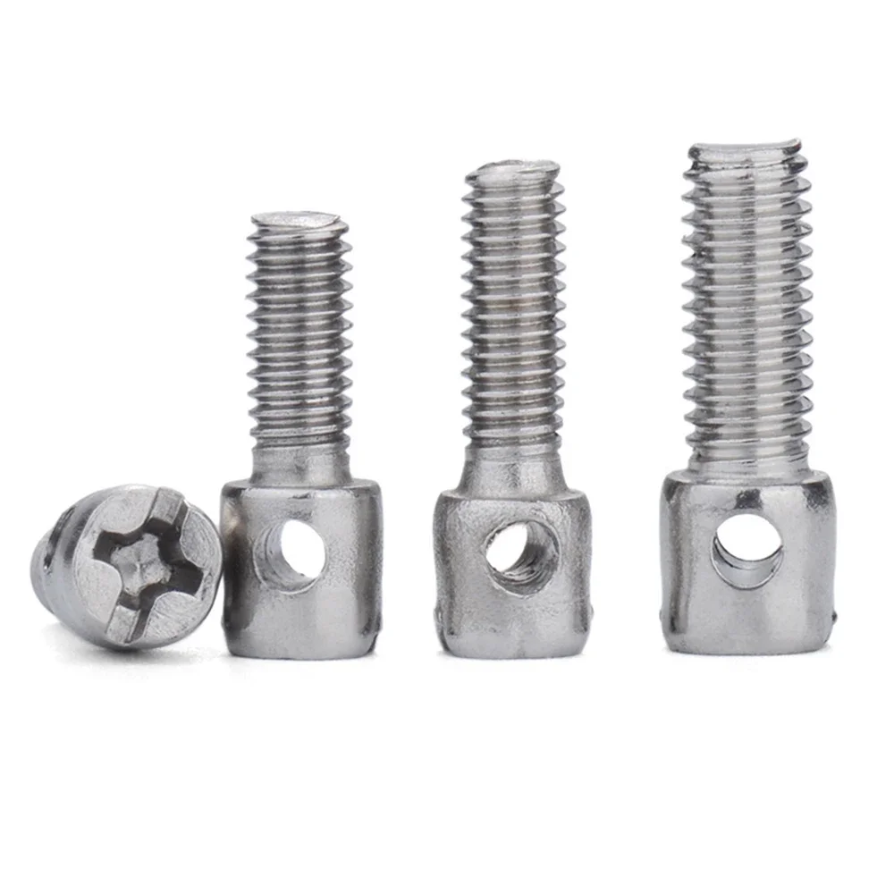 10/20 Pcs M4 M5 M6 Electric Meter Screws Lead Seal Screw Phillips With Hole Bolt Machine Bolts 304 Stainless Steel Thread Nails