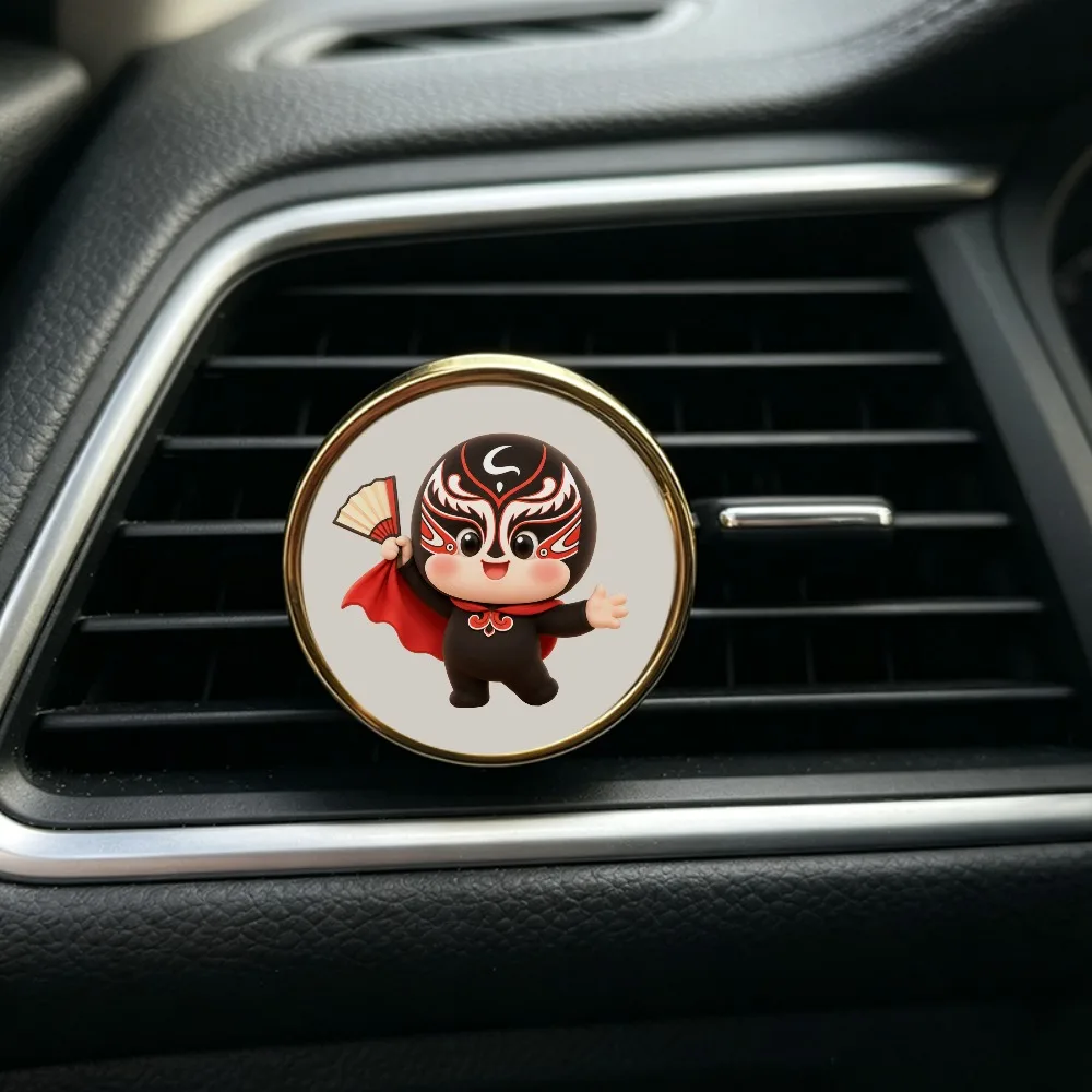 Chinese Traditional Element Sichuan Opera Face Change Car Vent Perfume Clip Cute Car Aromatherapy Auto Interior Holiday Gift