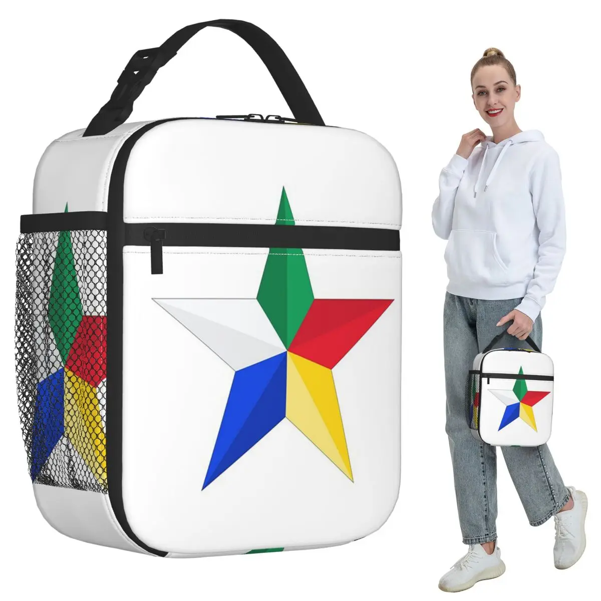 Druze Star Insulated Lunch Bag for Women Office Cooler Thermal Food Box Tote Portable Lunch Boxes Container