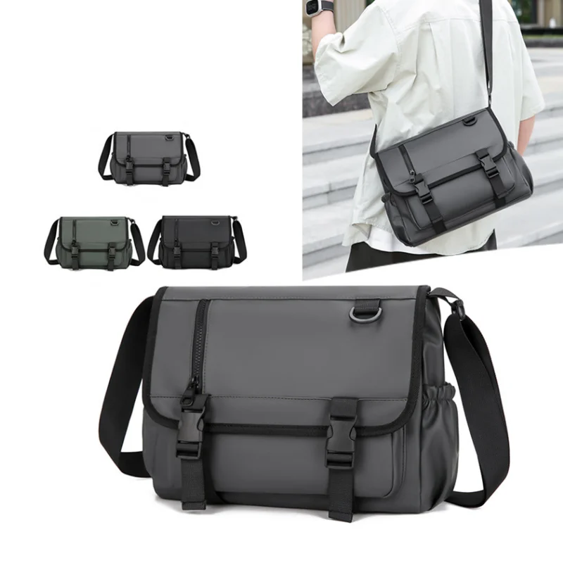 حقيبة كتف واحدة جديدة للرجال بسيطة، حقيبة كروس غير رسمية للاستخدام الخارجي، حقيبة كروس متعددة الوظائف مقاومة للماء ذات سعة كبيرة