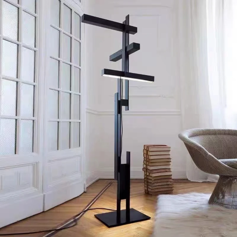 

Black Light Emitting Diode Decorative Metal Mid Century Modern Office Floor Lamp