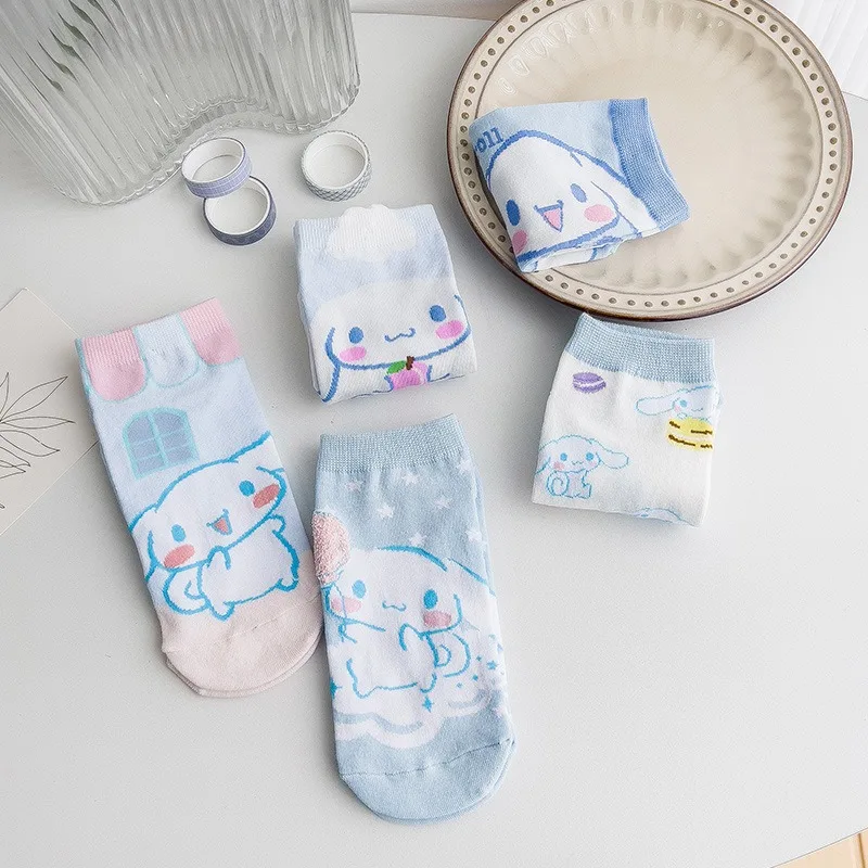 Sanrio\'s Innovative and Cute Women\'s Cartoon Short Socks Are High-Quality Comfortable Soft and Breathable Gift Socks