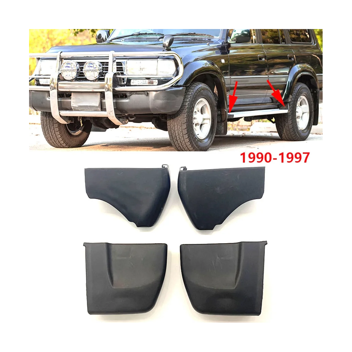 Car Front Left Side Door Step Plate Trim Cover Foot Pedal Protection Cap for Land Cruiser LC80