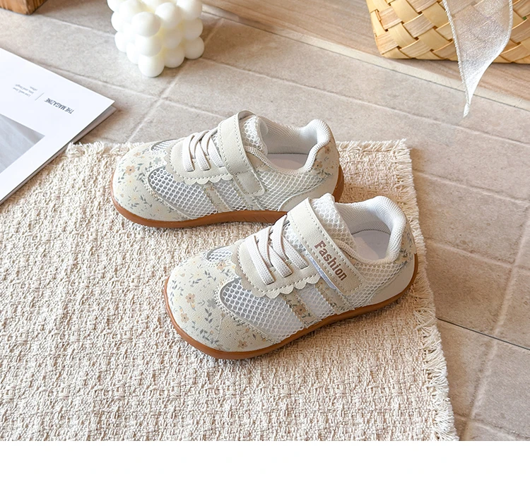 Kinder-Sportschuhe Niedliche Blumen-Gestreifte Trendige Mädchen-Freizeitschuhe Weiche Vielseitige 2026 Neue Mode Kinder-Tennisschuhe Rutschfest – Detail 8