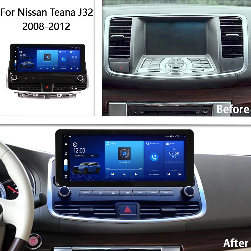 12.3 Inch For Nissan Teana J32 2008-2012 Car Stereo Multimidia Car Radio Android14 Octa Core GPS 4G WIFI QLED Carplay