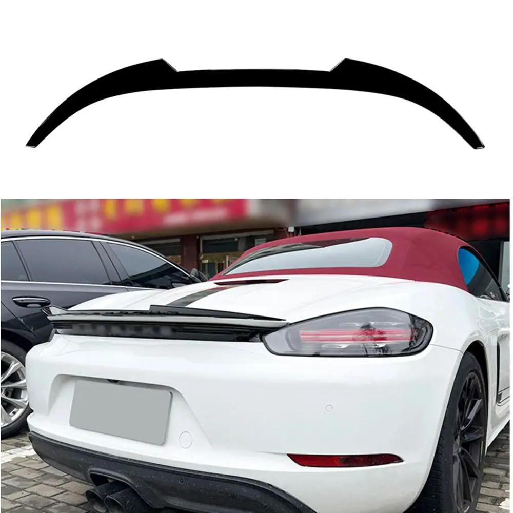 FOR Porsche 718 Cayman 2016+ Car Rear Trunk Spoiler Body Kits Tail Wing Tuning ABS Rear Wing Spoiler Carbon Fiber Look Body Kit