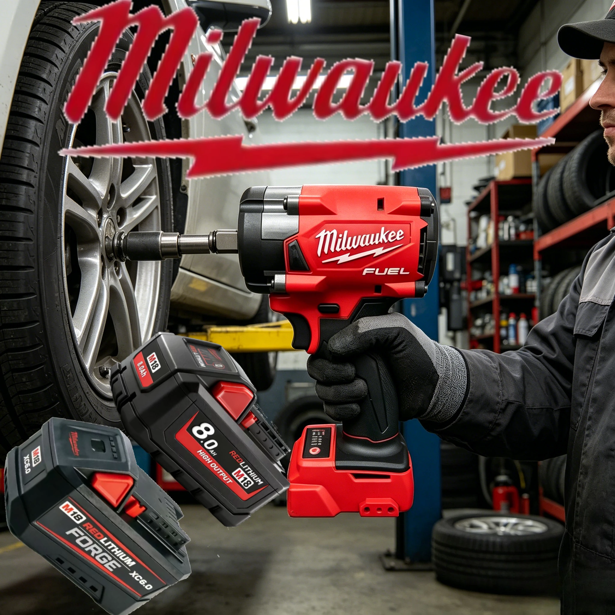 M18 FIW212 Milwaukee Complete Impact Wrench Pack Four Speed Adjustment LED Lamp With M18 REDLITHIUM 5Ah Battery & Charger