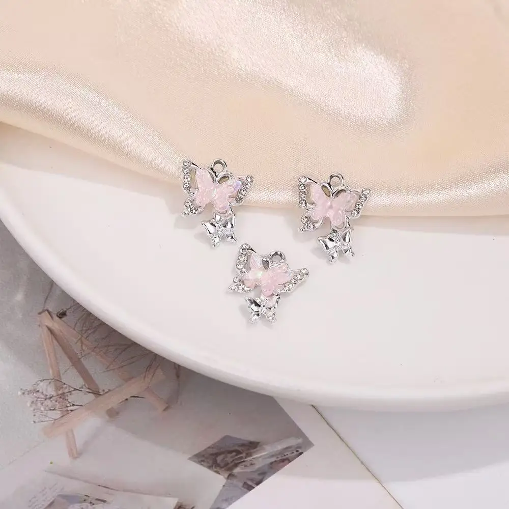 

17*20 мм 20 шт./лот свежие и милые трехмерные красочные кулоны-бабочки серьги ручной работы браслет из сплава аксессуары «сделай сам»