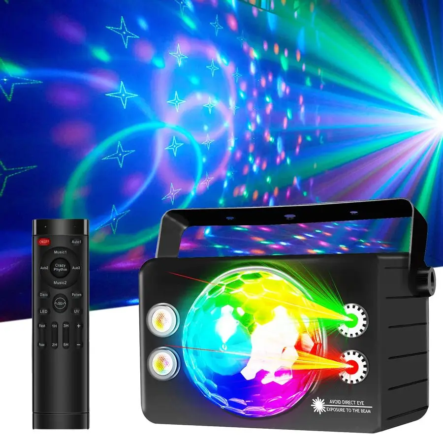

Ball Light Party Lights Sound Activated with Remote Control for Parties Strobe Stage Lighting for Home Dance Karaoke Club Birthd