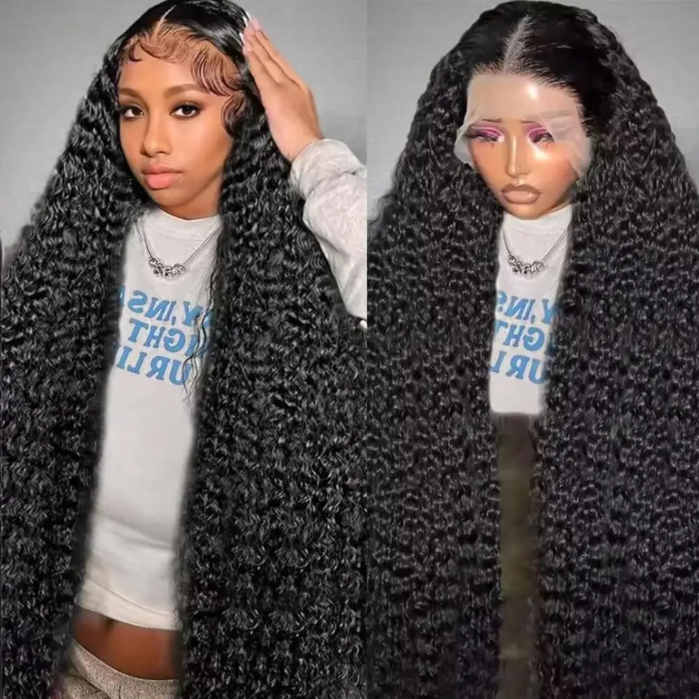 ディープウェーブフロントウィッグHDレースウィッグ在庫処分セール13x4 13x6ウォーターウェーブカーリー人毛ウィッグ30インチレースフロントウィッグ人毛