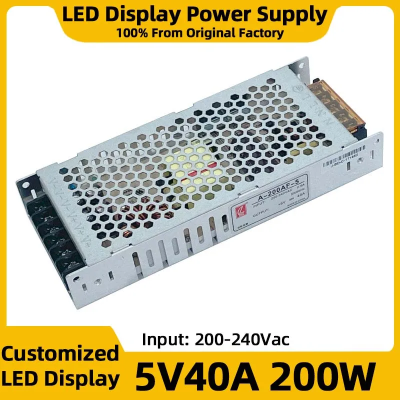 LED Digital Signage Indoor Outdoor LED Panel LED Display 5V 40A Power Supply 200W LED Video Wall 200/240Vac Input Transformer