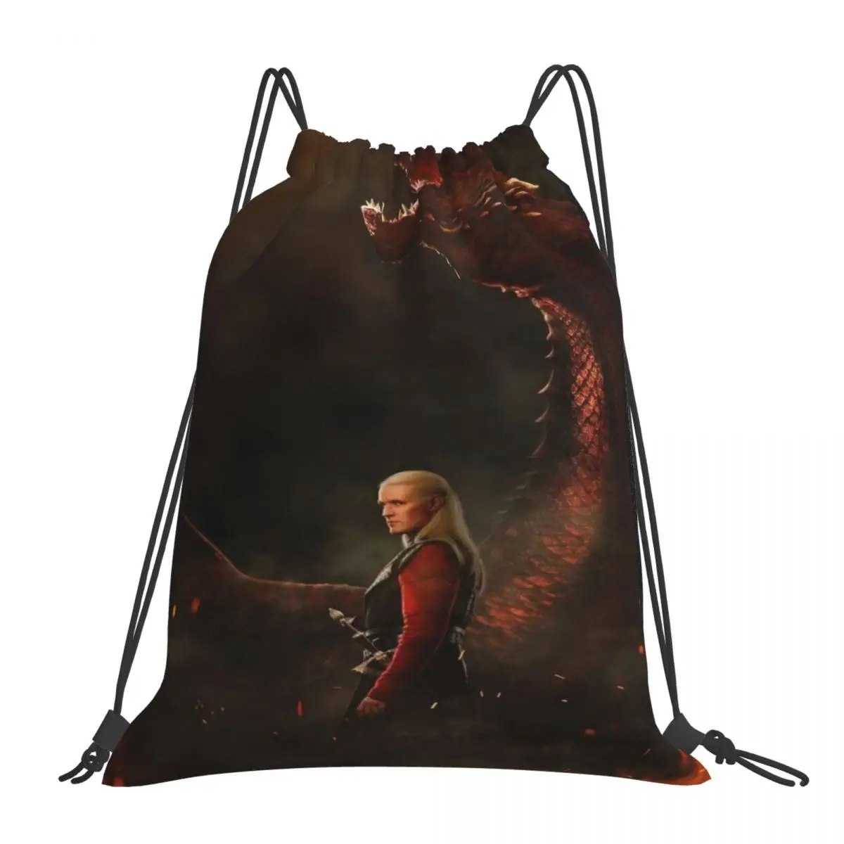 Borsa con coulisse borse portatili H-House -dragon Grocery Shopping borse a tracolla borsa da viaggio pieghevole