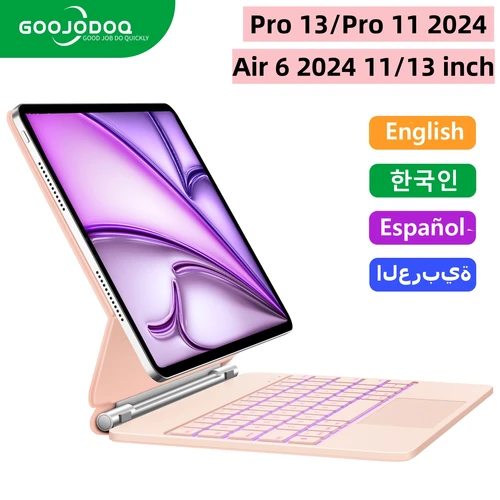 Imagen 1 del producto Teclado mágico para iPad Pro 2024, funda para iPad Air 2025 para iPad Pro 13 Pro de 11 pulgadas para iPad Air 4 Air 5 10,9, iPad de 10. a generación