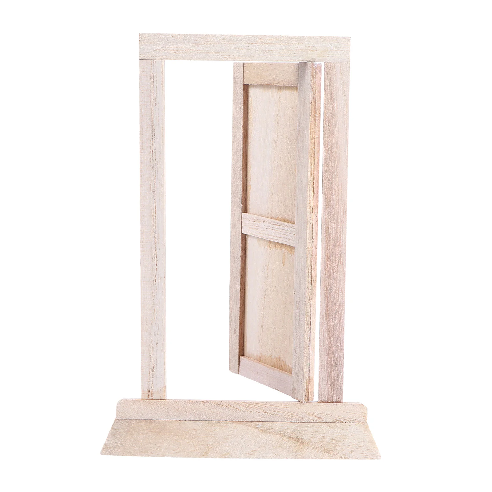 

DIY Solid Wood Door Toy Model Decor White Wooden Mini Adornment Child Kids Toys