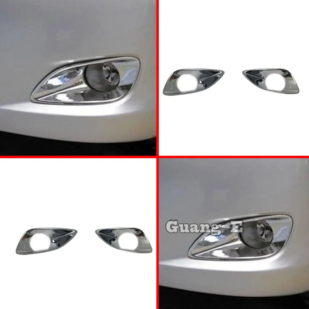 Car Body Front Fog Light Lamp Frame Stick ABS Chrome Cover Trim Parts Eyebrow 2PCs For Toyota Vios 2008 2009 2010 2011 2012 2013