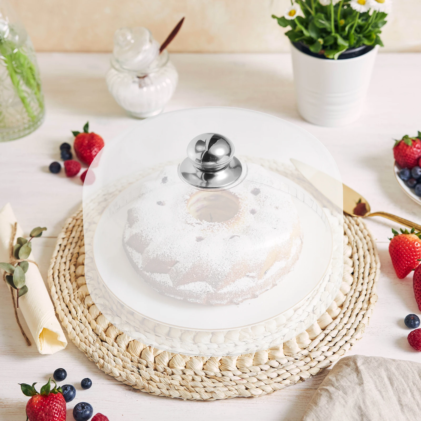 

Прозрачный акриловый купол для торта, крышка для еды, многоразовая защитная крышка, витрина для шведского стола, десерта, элегантное сервировочное блюдо, кухонная посуда для дома