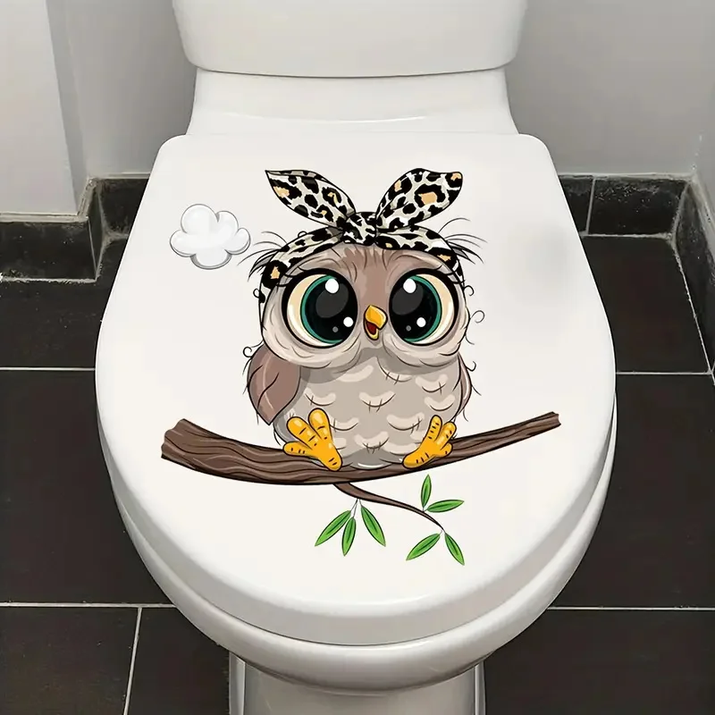 

Adorable Cartoon Owl Self-Adhesive Wall Decal - Removable, Reusable PVC Sticker for Kitchen & Living Room Decor