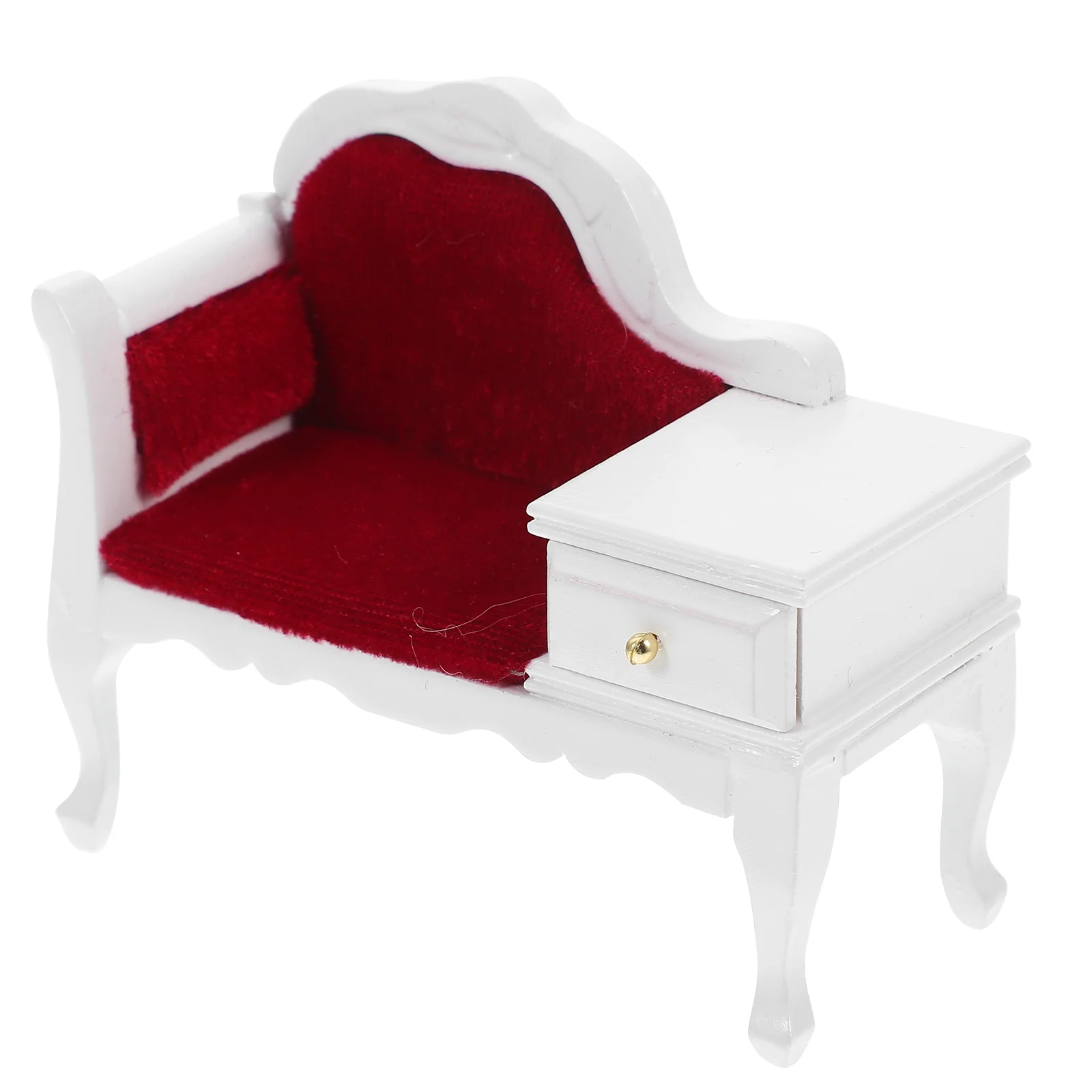 

House Furniture Outdoor Chairs Decor Mini Vintage Model White Miniature Sofa