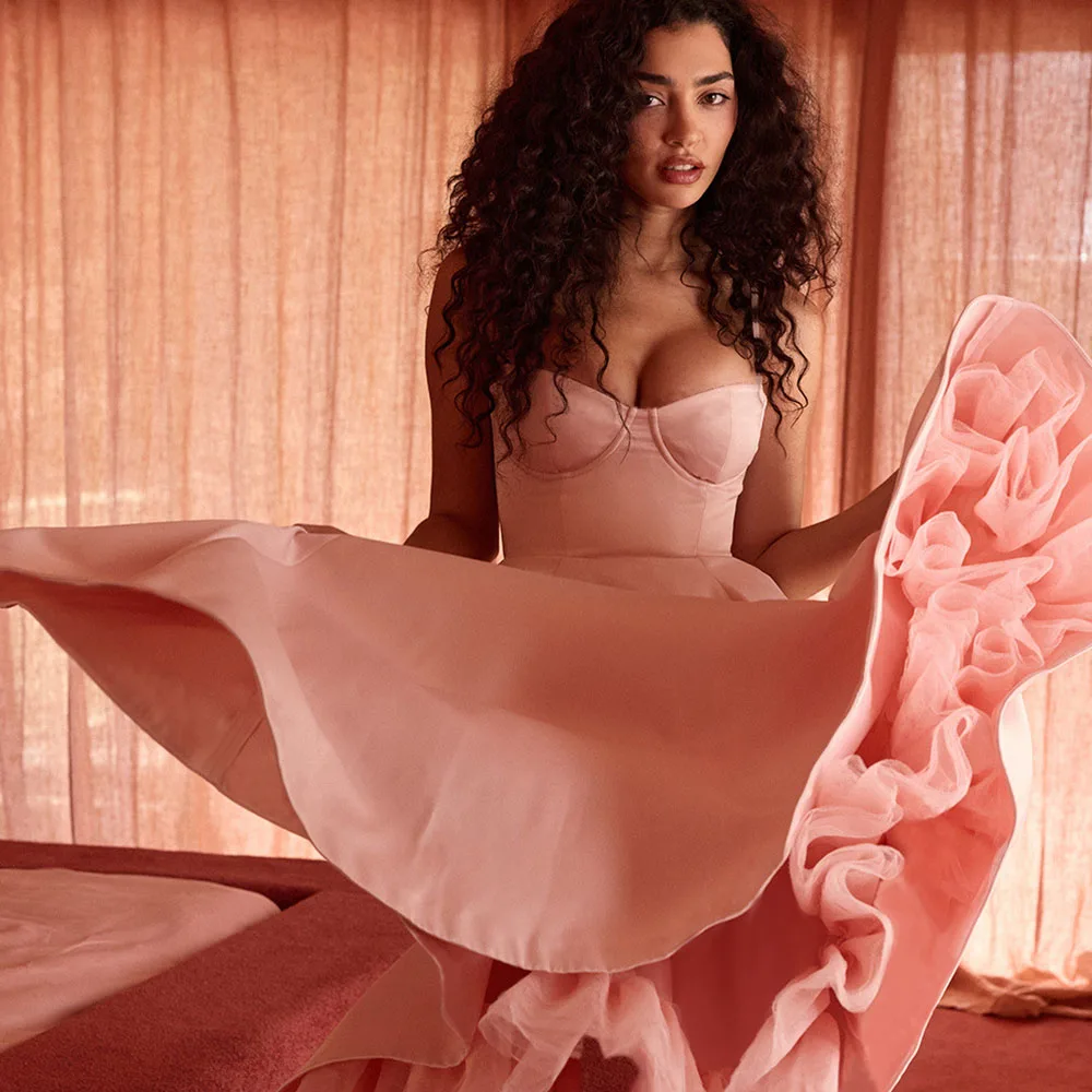 أنيقة مشد تول الكرة ثوب منتفخ فستان رسمي مساء حفلة الأميرة صورة ظلية منظم صد تنورة ضخمة مناسبة