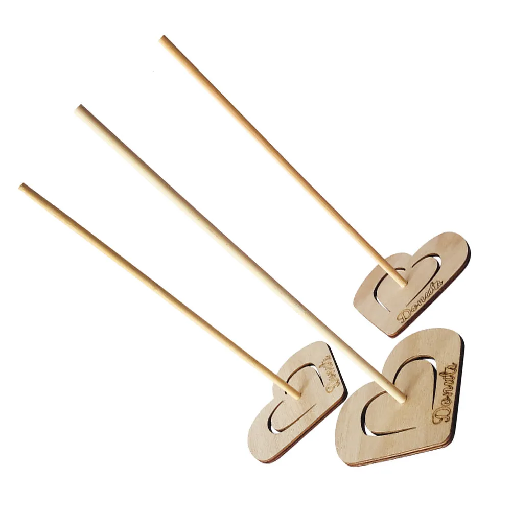 3Pcs Heart Design Wooden Donut Stand Vintage Style Party Donut Display Holder Space Saving Dessert Rack for Anniversary Reunion